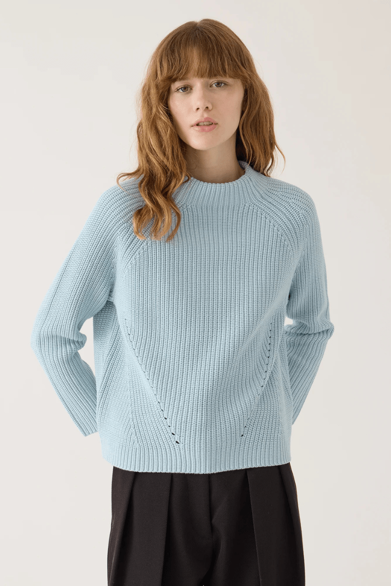 Sweater - DemyLee - Daphne Cotton Sweater in Icy Blue - Archery Close