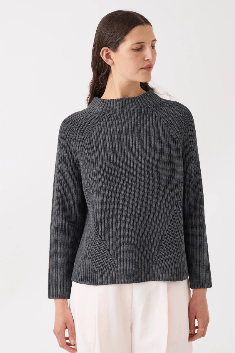 Sweater - DemyLee - Daphne Sweater in Charcoal Heather - Archery Close