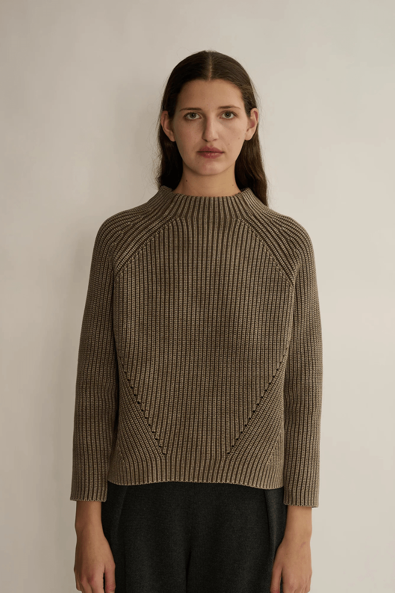 Sweater - DemyLee - Daphne Washed Cotton Sweater - Archery Close