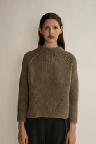 Sweater - DemyLee - Daphne Washed Cotton Sweater - Archery Close