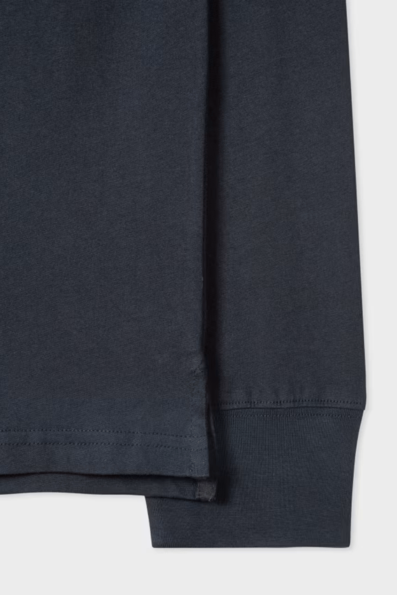 T-Shirt - Paul Smith - Dark Navy Cotton Zebra Logo Long - Sleeve T-Shirt - Archery Close