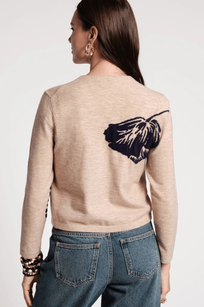 Sweater - Frances Valentine - Darling Cardigan in Camel Chrysanthemum - Archery Close