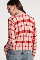 Sweater - Frances Valentine - Darling Cardigan in Lollipop Lattice - Archery Close