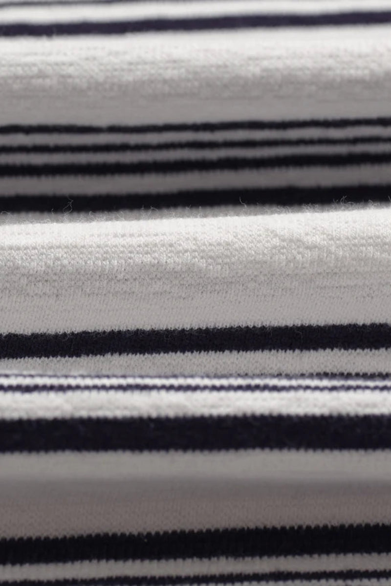 Close-up of black and white striped fabric