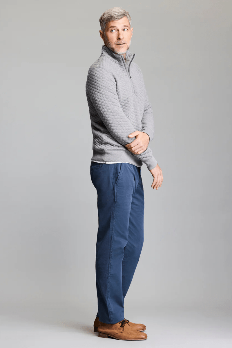 Sweatshirts - Billy Reid - Diamond Quilt Half Zip in Medium Grey - Archery Close