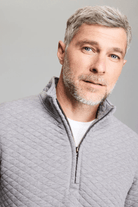 Sweatshirts - Billy Reid - Diamond Quilt Half Zip in Medium Grey - Archery Close