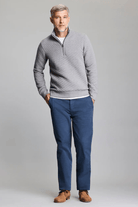 Sweatshirts - Billy Reid - Diamond Quilt Half Zip in Medium Grey - Archery Close