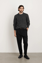 Sweater - Alex Mill - Donegal Crew Neck Sweater - Charcoal - Archery Close