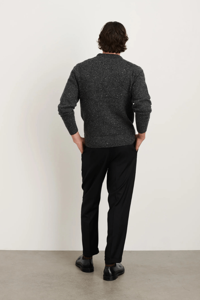 Sweater - Alex Mill - Donegal Crew Neck Sweater - Charcoal - Archery Close