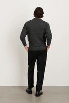 Sweater - Alex Mill - Donegal Crew Neck Sweater - Charcoal - Archery Close