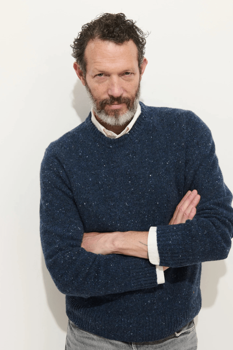 Sweater - Alex Mill - Donegal Crew Neck Sweater - Navy - Archery Close