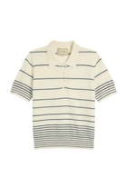 Sweater - DemyLee - Drew Striped Cashmere Polo - Archery Close