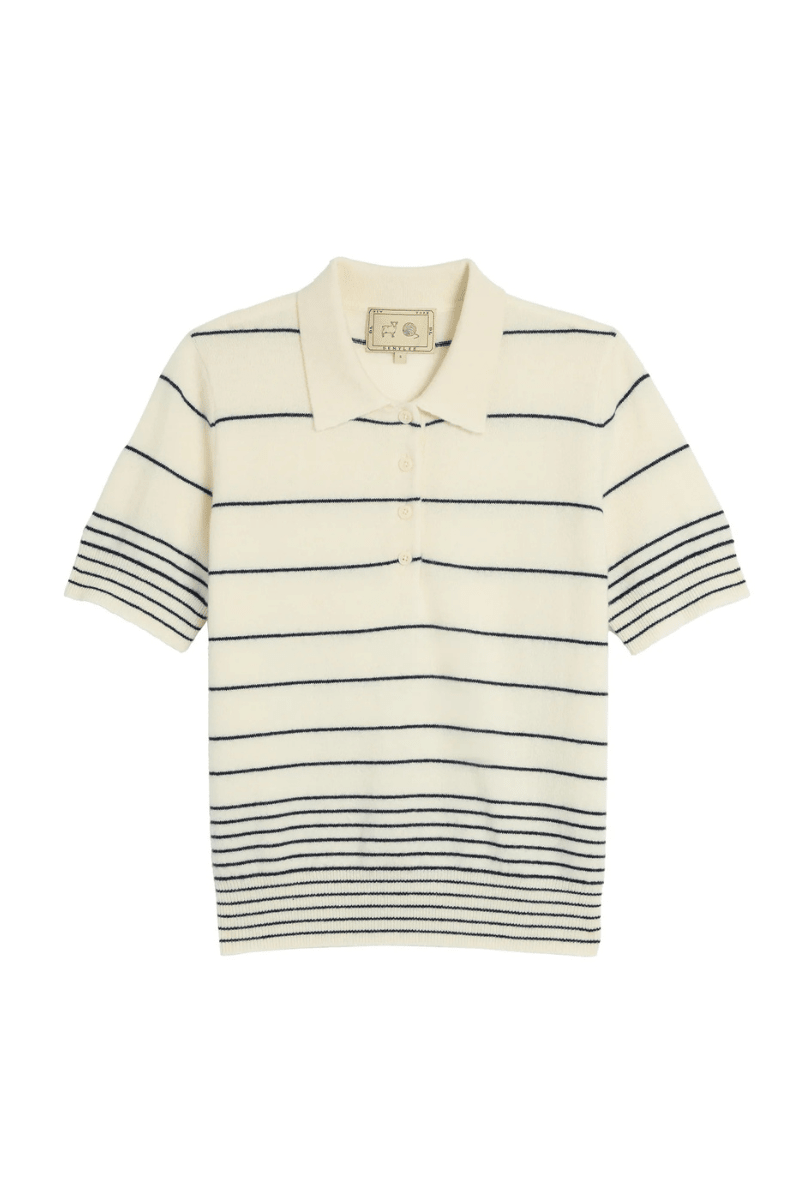 Sweater - DemyLee - Drew Striped Cashmere Polo - Archery Close