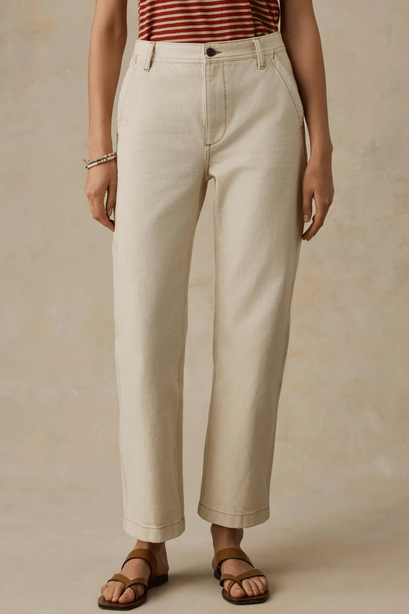 Pants - Faherty Brand - Driftwood Denim Pant in Almond Milk - Archery Close
