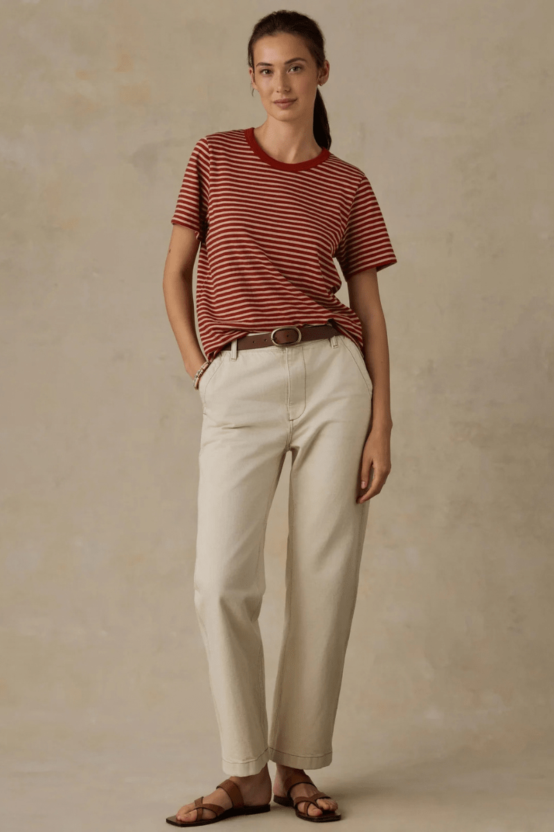 Pants - Faherty Brand - Driftwood Denim Pant in Almond Milk - Archery Close