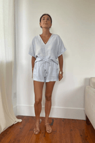 Shirts & Tops - Natalie Busby - Easy Cuff T - Sky Linen - Archery Close