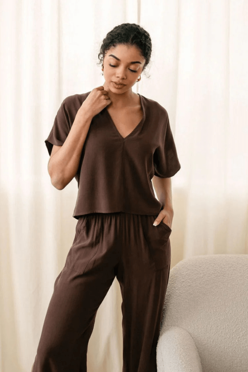 Shirts & Tops - Natalie Busby - Easy T in Espresso - Archery Close