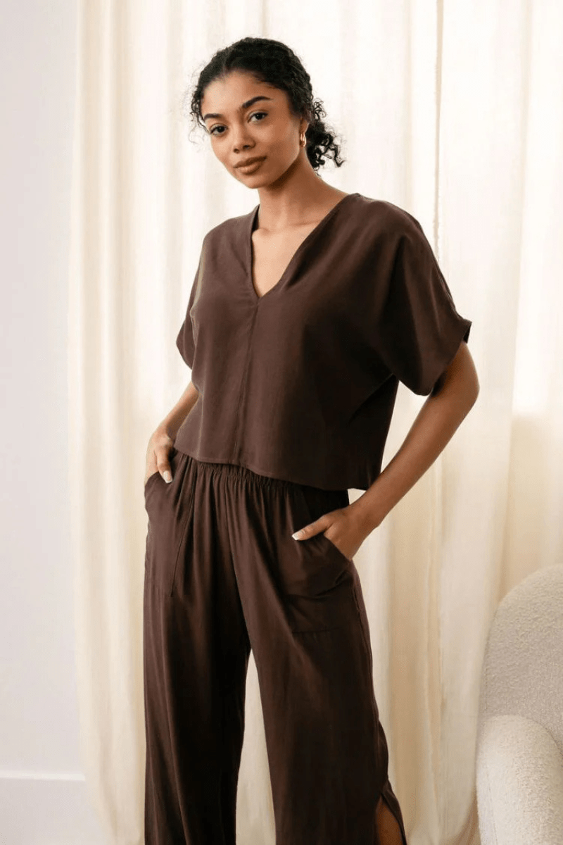 Shirts & Tops - Natalie Busby - Easy T in Espresso - Archery Close