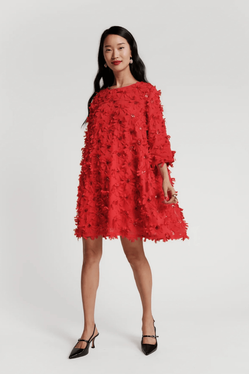 Dresses - Frances Valentine - Edie Mini Dress in Red - Archery Close