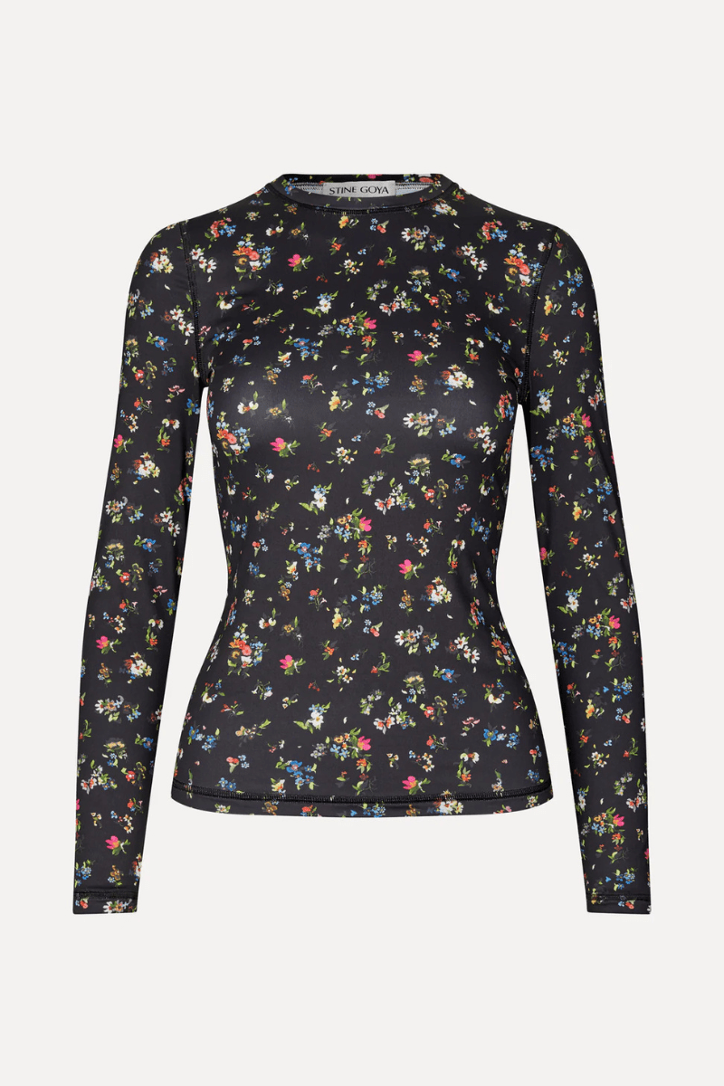 Shirts & Tops - Stine Goya - Elastic Long Sleeve Top in Magnolia Garden - Archery Close