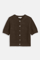 Sweater - Alex Mill - Elle Cardigan In Linen Cotton - Roasted Bean - Archery Close