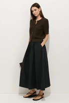 Sweater - Alex Mill - Elle Cardigan In Linen Cotton - Roasted Bean - Archery Close