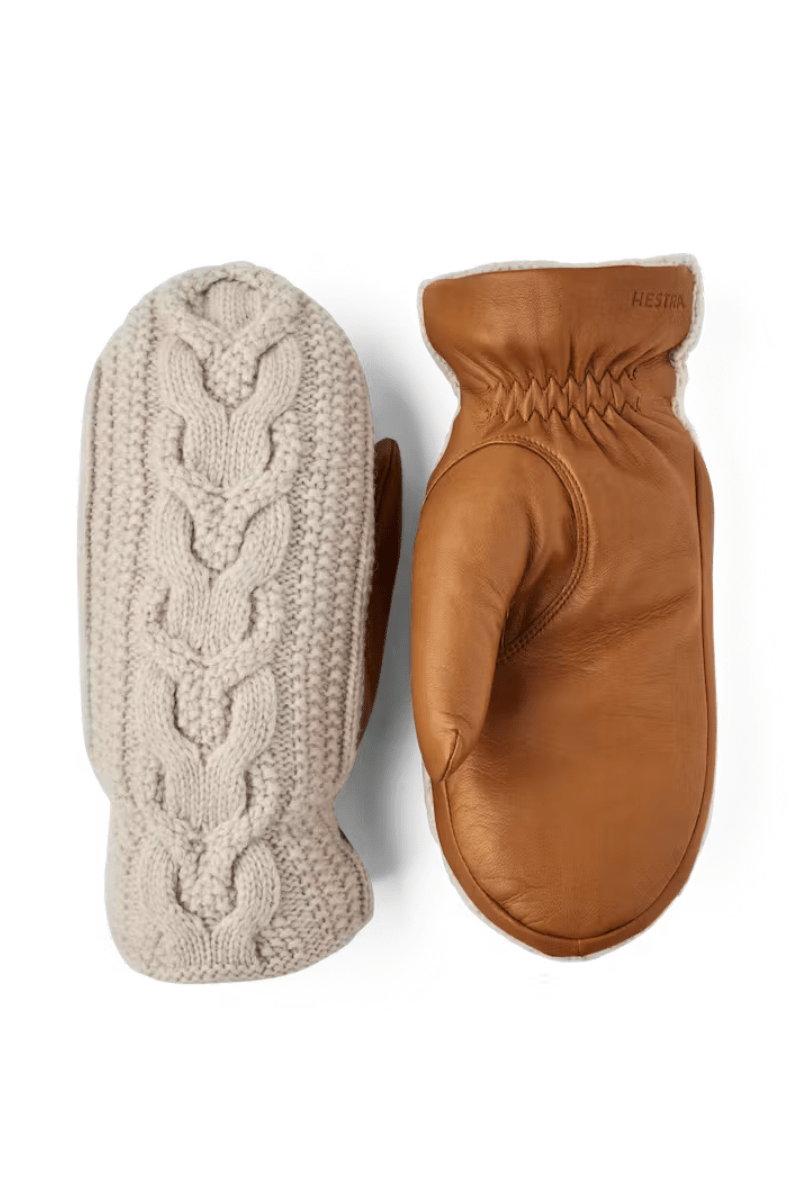 Gloves - Hestra - Elle Mitt in Offwhite/Cork - Archery Close