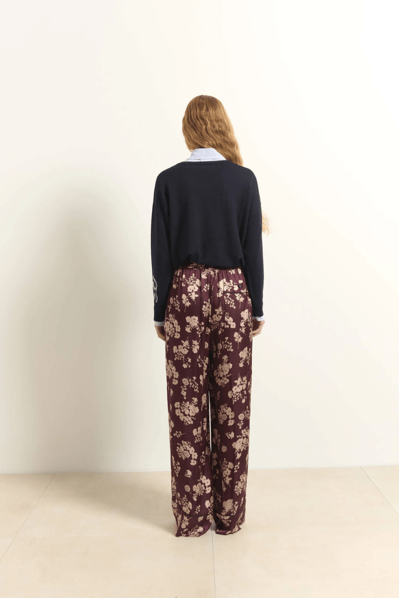 Sweater - Beatrice B - Embroidered Crewneck Sweater - Archery Close