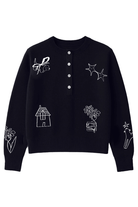 Sweater - Beatrice B - Embroidered Crewneck Sweater - Archery Close