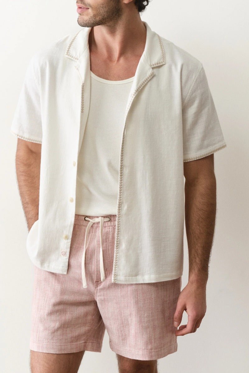 Marine Layer Embroidered Resort Shirt - White