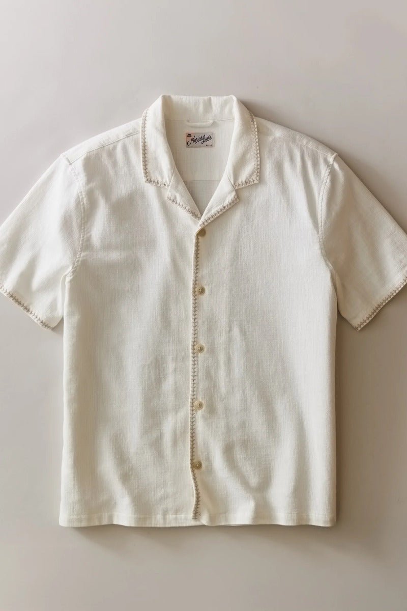 Marine Layer Embroidered Resort Shirt - White