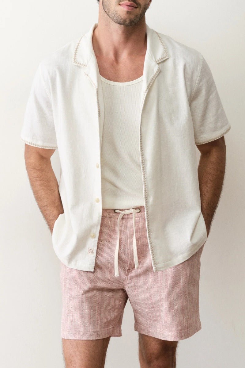 Marine Layer Embroidered Resort Shirt - White