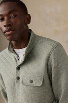 Faherty Brand Epic Quilted Fleece Pullover - Pine Rock Heather