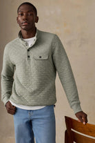 Faherty Brand Epic Quilted Fleece Pullover - Pine Rock Heather