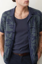 Marine Layer Ethan Resort Sweater - Navy Laurel Wreath