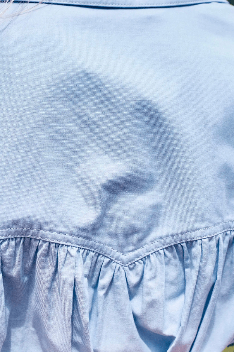 Shirts & Tops - Hunter Bell - Evangeline Shirt in Oxford Blue - Archery Close