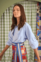 Shirts & Tops - Hunter Bell - Evangeline Shirt in Oxford Blue - Archery Close