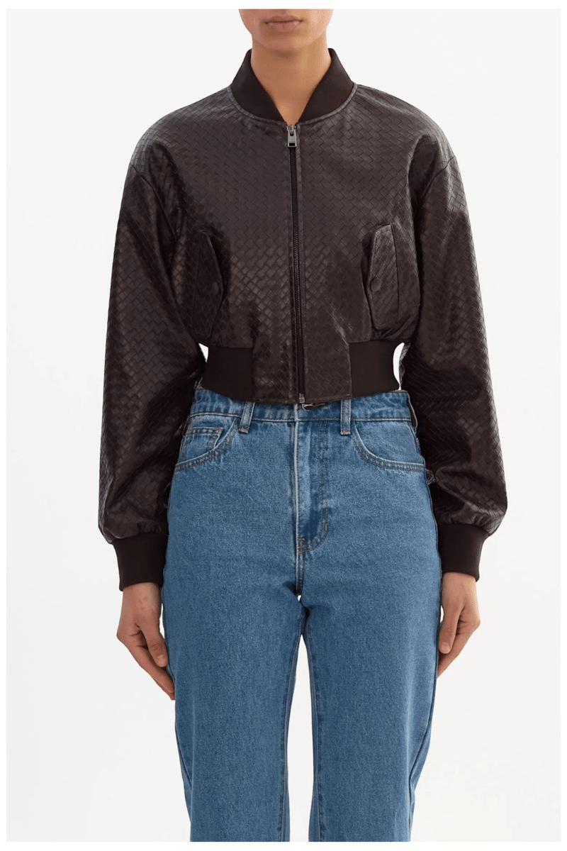 Outerwear - Lamarque - Evelin Cropped Woven Bomber - Archery Close