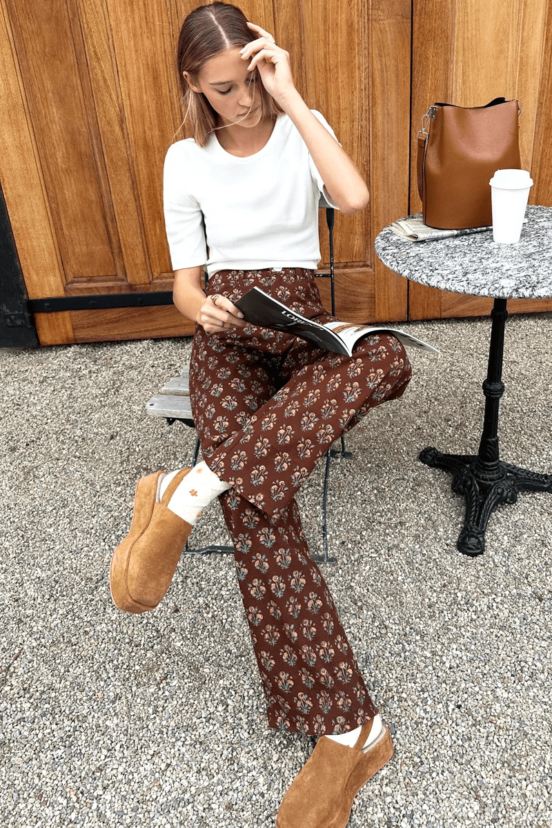 Pants - Emerson Fry - Everyday Pant in Liberty Flowers Cocoa - Archery Close