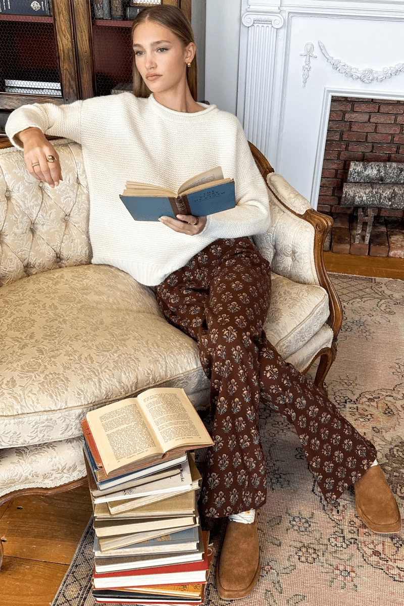 Pants - Emerson Fry - Everyday Pant in Liberty Flowers Cocoa - Archery Close