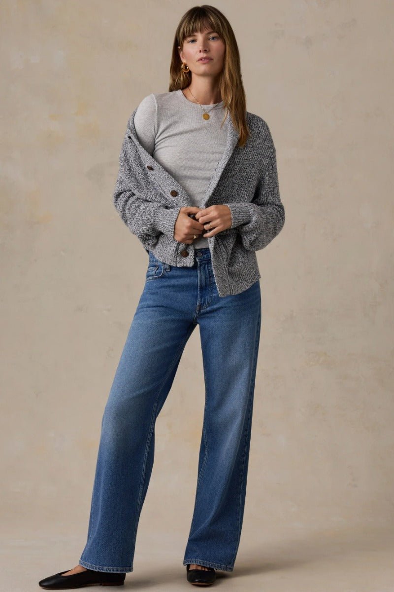Faherty Brand Featherweight Freestyle Layering Crew - Light Grey Heather