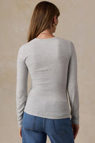 Faherty Brand Featherweight Freestyle Layering Crew - Light Grey Heather