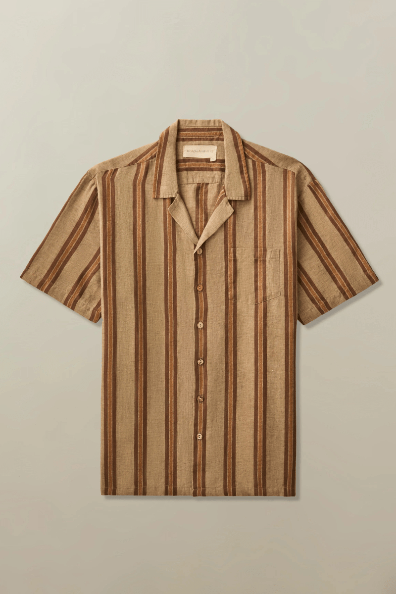 Shirts & Tops - Road to Nowhere Clothing - Fez Shirt in Linen Jacquard - Archery Close