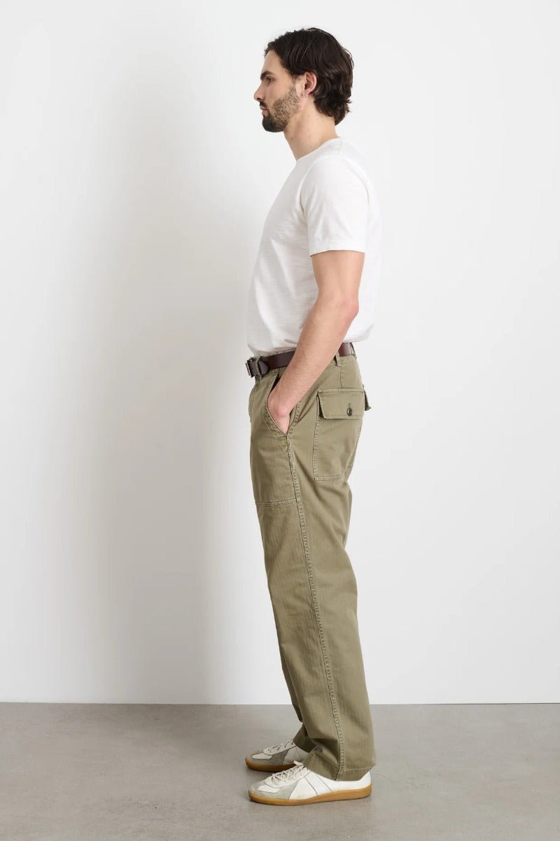 Alex Mill Field Pant in Herringbone - Vintage Olive
