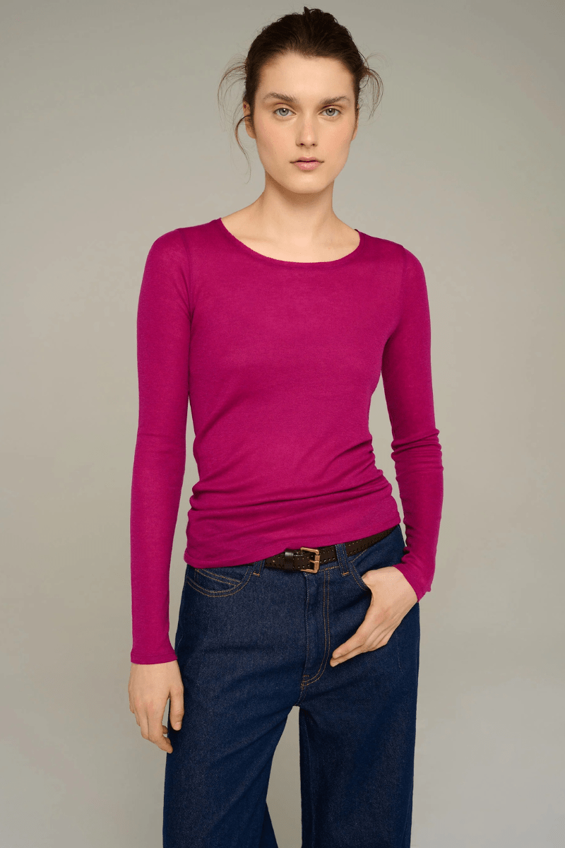 Shirts & Tops - Cotelac - Fitted long-sleeve crewneck jersey tee - Archery Close