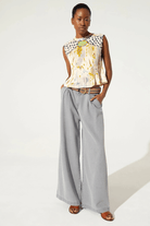 Shirts & Tops - Cotelac - Fitted White Print Tank - Archery Close