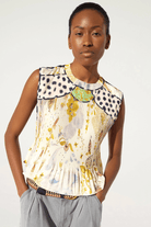 Shirts & Tops - Cotelac - Fitted White Print Tank - Archery Close