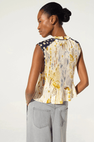 Shirts & Tops - Cotelac - Fitted White Print Tank - Archery Close