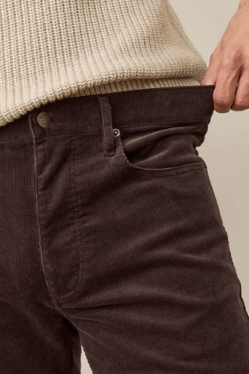 Pants - Marine Layer - Flex Terry Slim Straight Cords - Archery Close