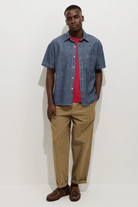 Shirts & Tops - Alex Mill - Franklin Short Sleeve Shirt in Chambray - Archery Close